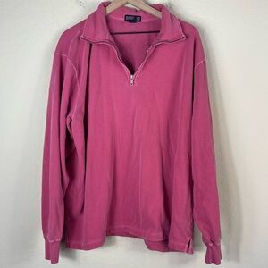 Vintage Land’s End Quarter Zip Pullover Sweatshirt in Pink Size XL